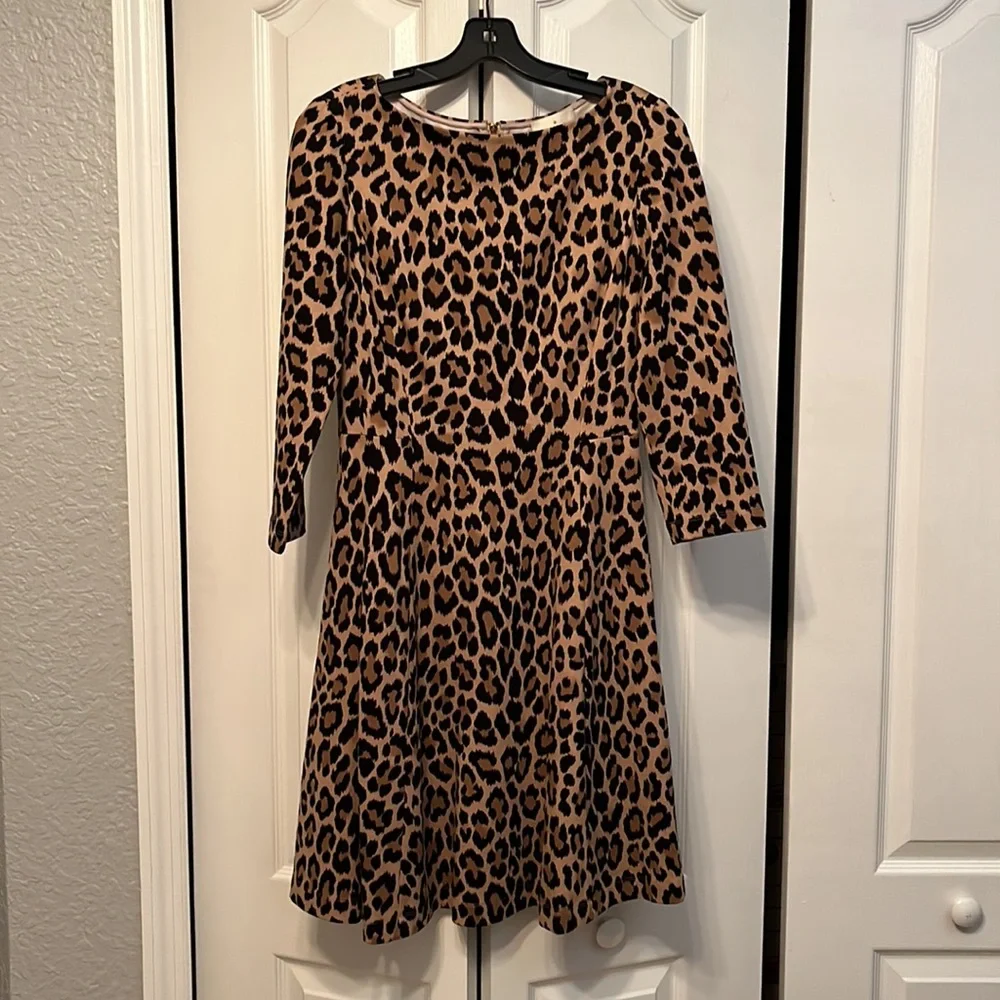 Kate Spade Leopard Ponte Dress Womens Size 6